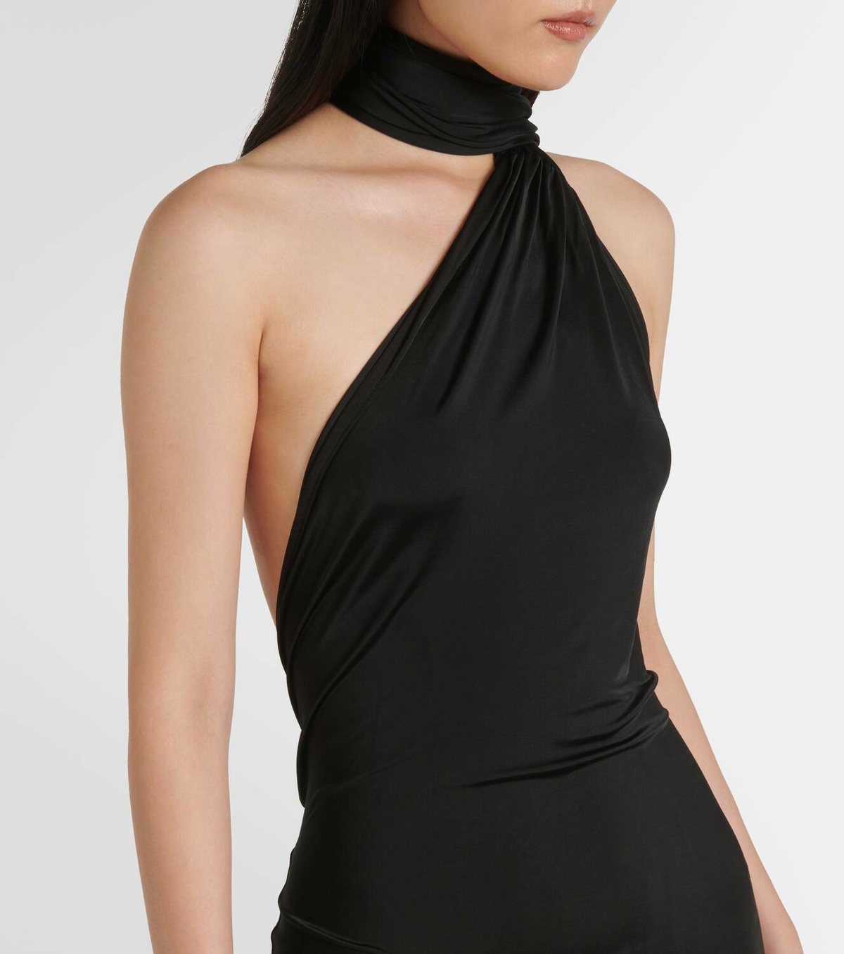 sachin and babi light blue dress Taylor Satin Backless Maxi Dress - Black main image 1