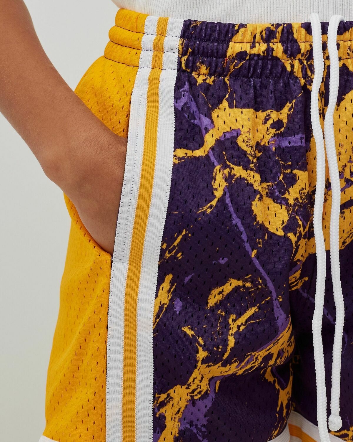 Mitchell & Ness Wmns Nba W Team Marble Shorts Lakers Purple/Yellow - Womens - Sport & Team Shorts