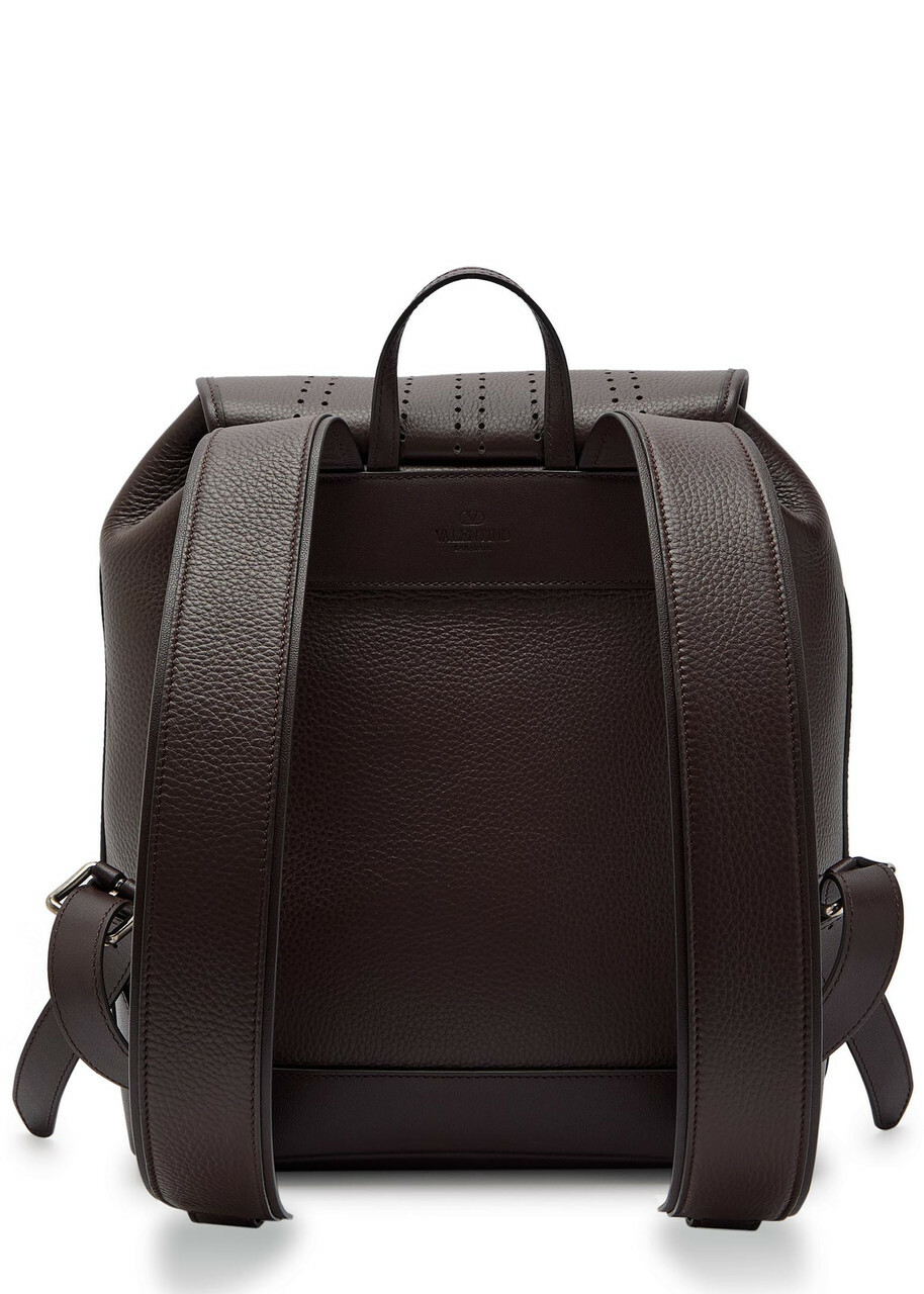 Valentino Garavani Antibes Perforated Leather Backpack - Brown - One Size