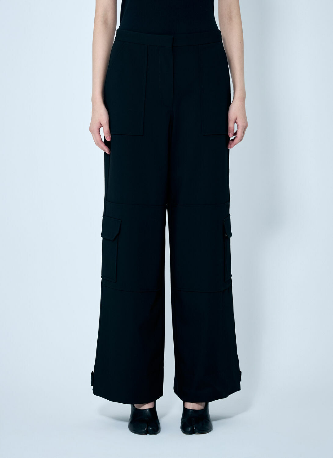 GANNI Solid Twill Suiting Cargo Pants