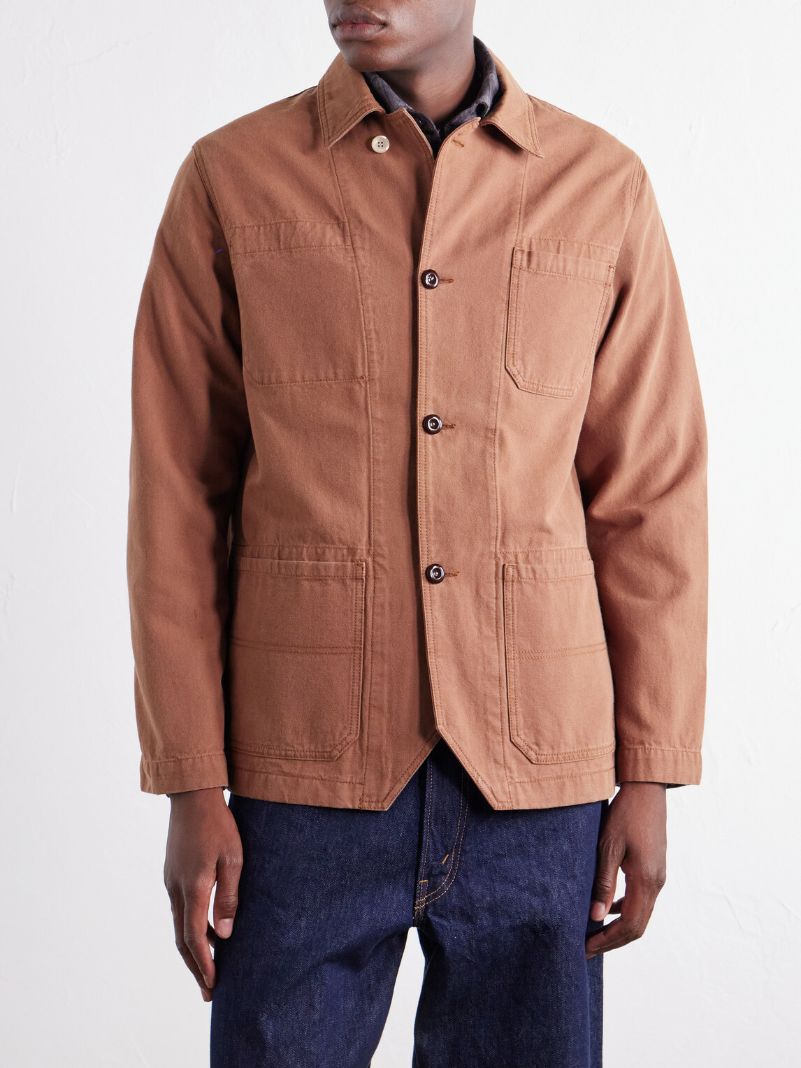 Drake's - Cotton-Canvas Overshirt - Brown