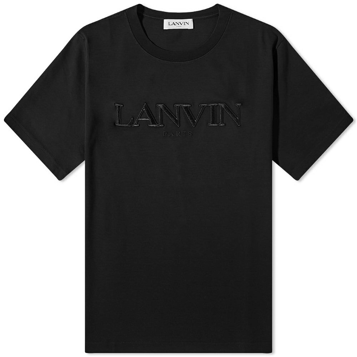 Photo: Lanvin Men's Tonal Embroidered Logo T-Shirt in Black