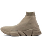 Balenciaga Men's Speed Full Knit Sneakers in Taupe