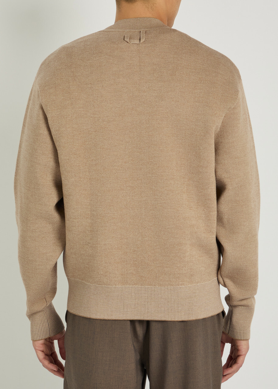 Jacquemus Le Cardigan Doppio Merino Wool-blend Cardigan Beige