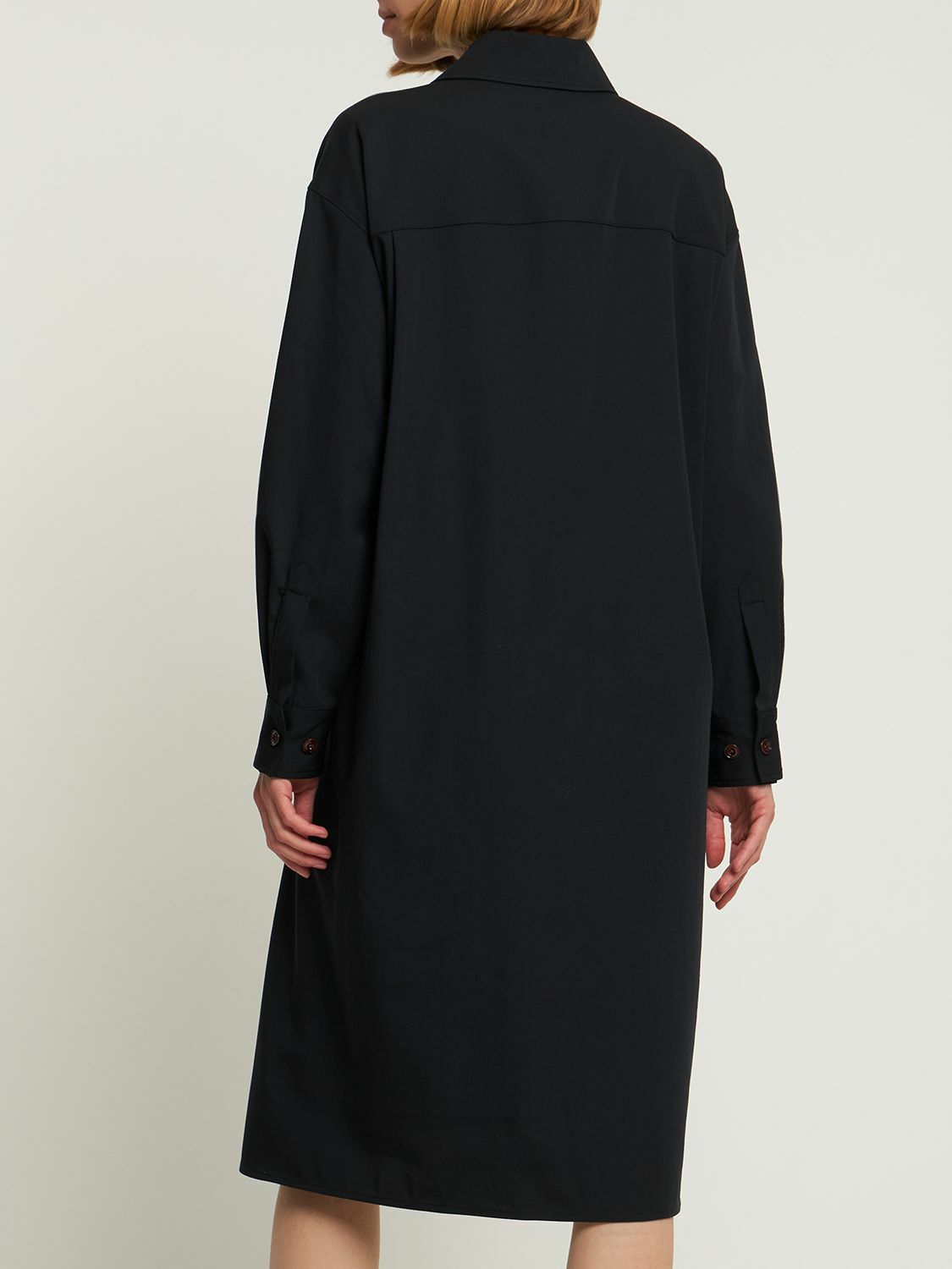 LEMAIRE - Two-pocket Wool Midi Shirt Dress Lemaire