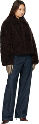 Yves Salomon Brown Lambskin Merino Jacket