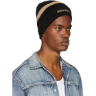 Saturdays NYC Black and Beige Plush Beanie