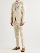 Brunello Cucinelli - Straight-Leg Pleated Linen Drawstring Suit Trousers - Neutrals