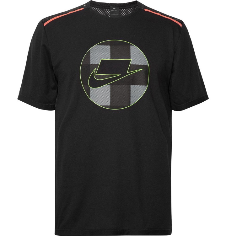 Photo: Nike Running - Wild Run Logo-Print Dri-FIT and Mesh T-Shirt - Black