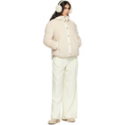 Moncler Beige Ciboulette Braided Trim Teddy Hooded Down Jacket