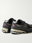 New Balance - 2002R Leather-Trimmed Suede and Mesh Sneakers - Black