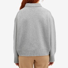 Pangaia Women's Recycled Cashmere Knit Chunky Turtleneck Sweater in Grey Marl