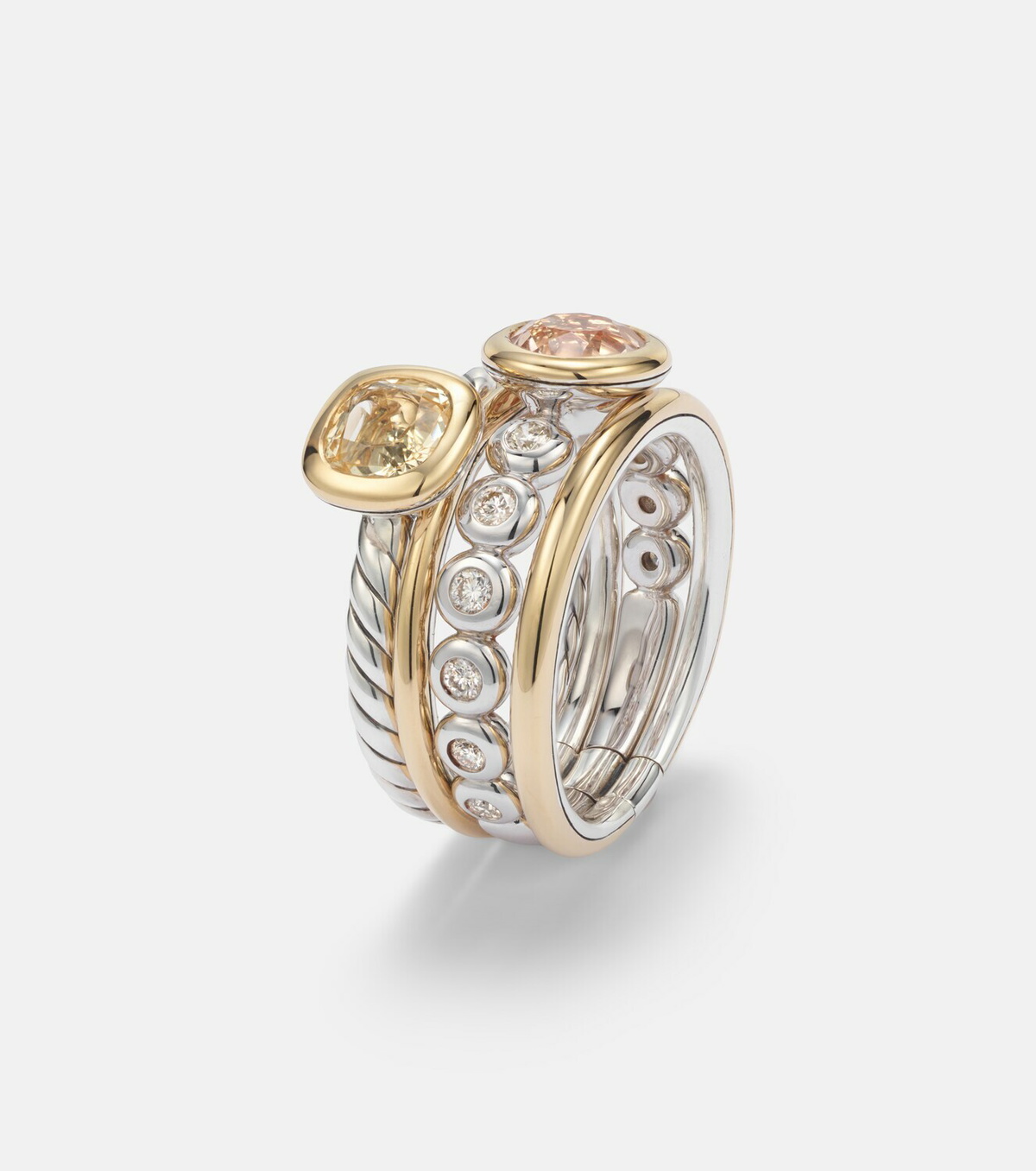 David Yurman DY Mercer® 18kt gold and sterling silver ring with gemstones
