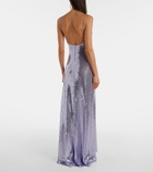 Alex Perry Sequined open-back gown