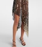 Pucci Asymmetric sequined tulle slip dress