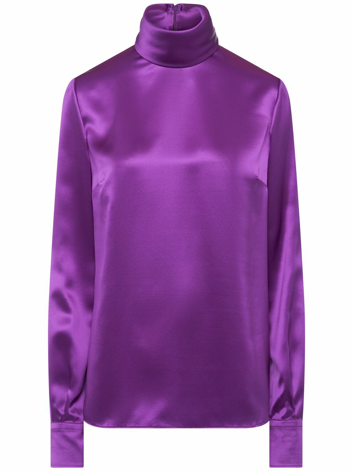 DOLCE & GABBANA Silk Satin Turtleneck Shirt Dolce & Gabbana