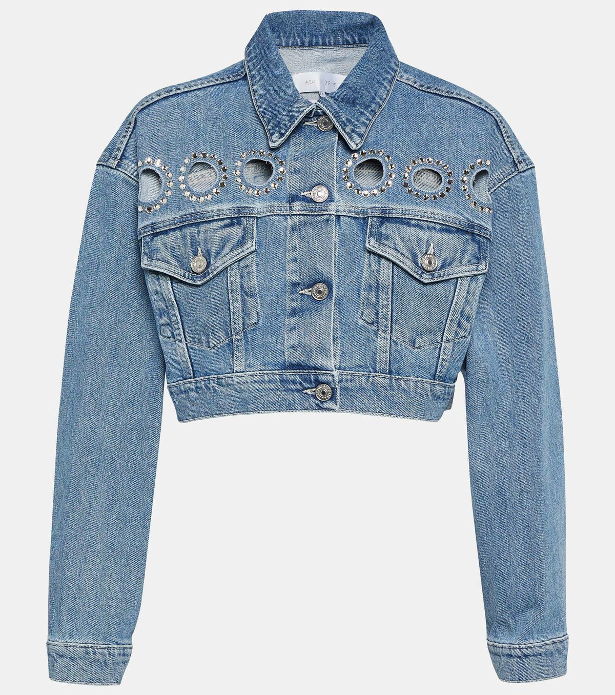7 For All Mankind Babe embellished cropped denim jacket