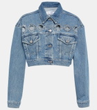 7 For All Mankind Babe embellished cropped denim jacket