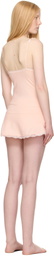 SKIMS Pink Cotton Jersey Lace Slip Dress