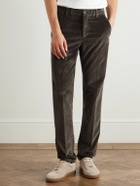 Eleventy - Straight-Leg Stretch Cotton and Modal-Blend Corduroy Trousers - Brown