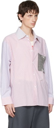 Charles Jeffrey LOVERBOY Multicolor Oversized Long Sleeve Knitted Patch Shirt