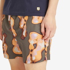 Folk Men's Shadow Print Swim Shorts in Orange/Sage Shadow Print
