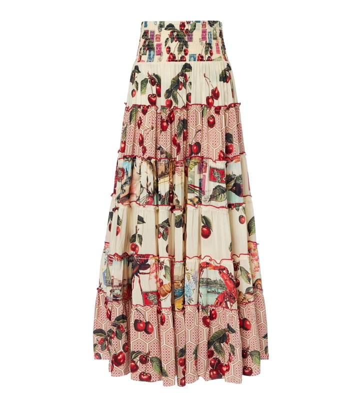 Photo: Camilla Notes From The Road printed silk maxi skirt