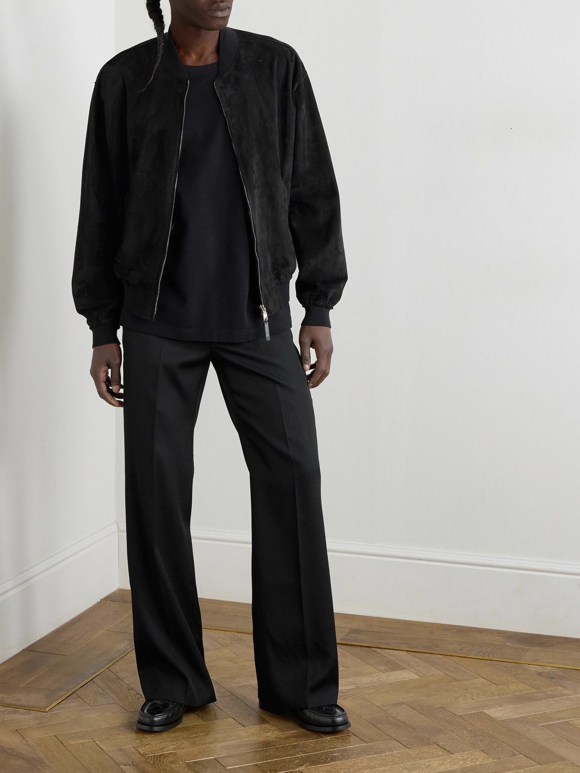 Dolce&Gabbana - Suede Bomber Jacket - Black