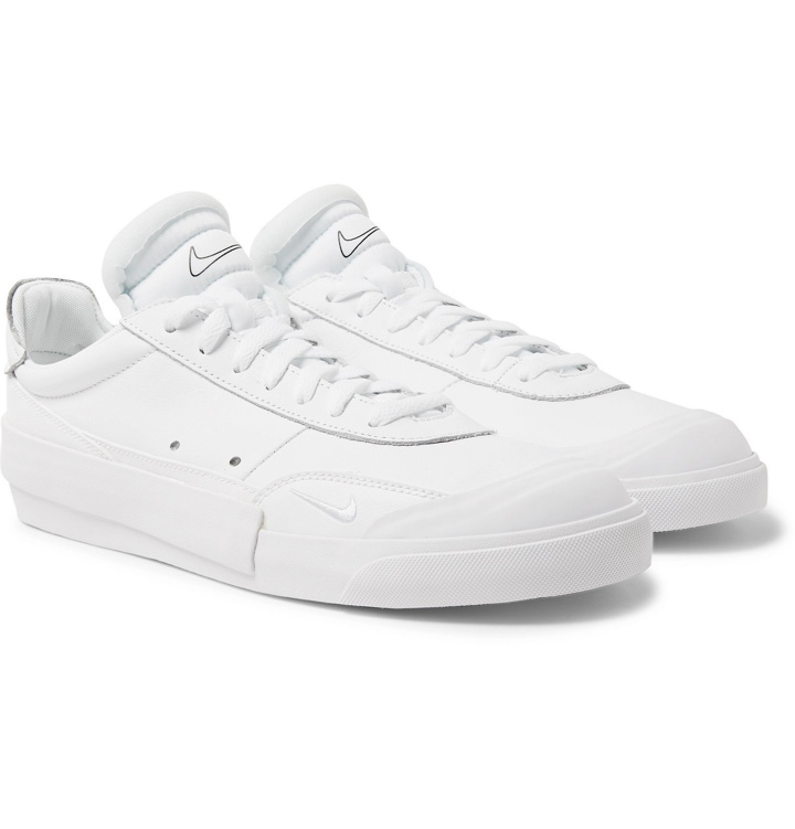 Photo: Nike - Drop-Type Rubber-Trimmed Leather Sneakers - White