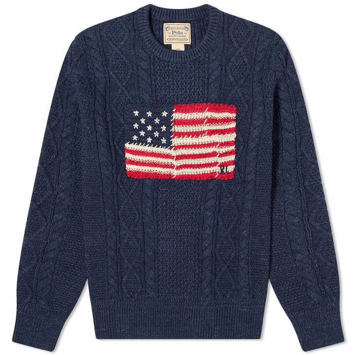 Photo: Polo Ralph Lauren Flag Cable Knit Crew