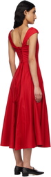 GUIZIO Red Leila Midi Dress