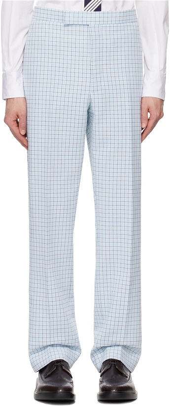 Photo: Thom Browne Blue Low-Rise Trousers