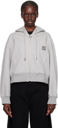 Wooyoungmi Gray Zip-Up Hoodie