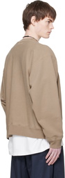 Hed Mayner Brown Embroidered-Logo Sweatshirt