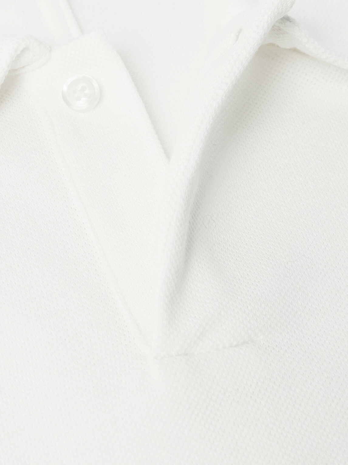 SSAM - Cotton and Silk-Blend Piqué Polo Shirt - White