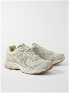 New Balance - 2002RD Distressed Suede and Mesh Sneakers - White