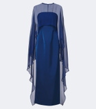 Simkhai Fiora caped organza-trimmed gown