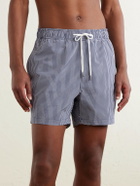 Onia - Charles Straight-Leg Mid-Length Checked Swim Shorts - Blue