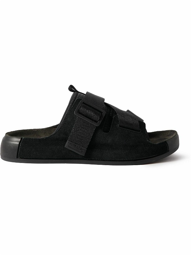 Photo: Stone Island Shadow Project - Suede and Mesh Sandals - Black