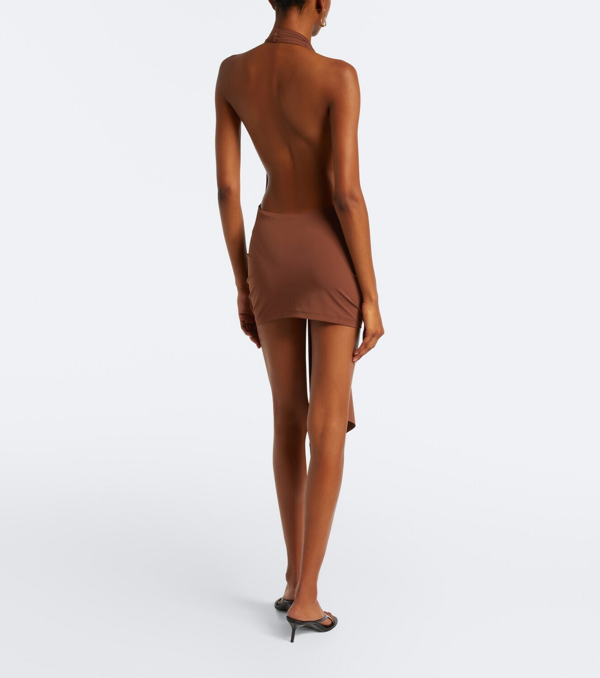 Christopher Esber Pierced Orbit halterneck jersey minidress