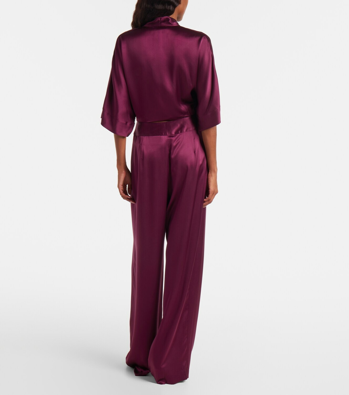 The Sei Cropped silk charmeuse top