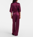 The Sei Cropped silk charmeuse top