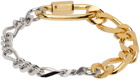 IN GOLD WE TRUST PARIS Gold & Silver Figaro Chain Bracelet