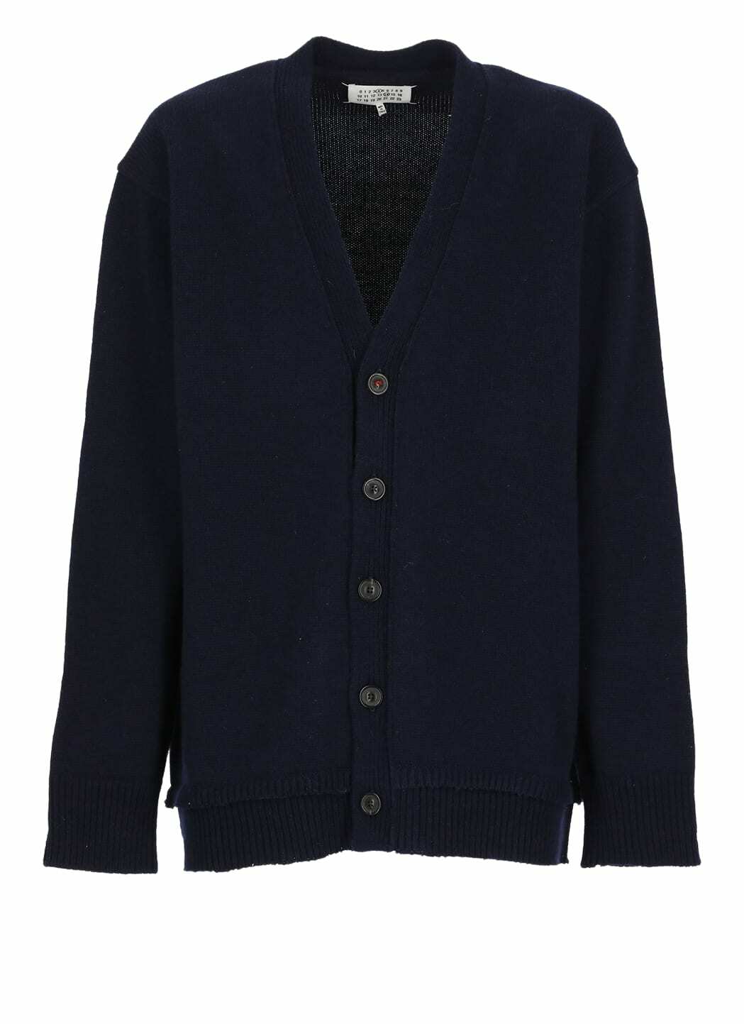 ニット・セーター Maison Margiela 4 Stitch Lambswool Crewneck Cardigan Navy S5 Maison Margiela 14 Classic Elbow Patch Crew Knit Maison Margiela