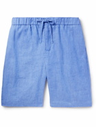 Frescobol Carioca - Felipe Straight-Leg Linen and Cotton-Blend Drawstring Shorts - Blue