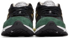 New Balance Black & Green Made in US 990v3 Sneakers