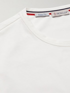 Moncler - Logo-Appliquéd Striped Stretch-Cotton Jersey T-Shirt - White