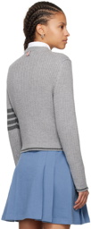 Thom Browne Gray 4-Bar Sweater