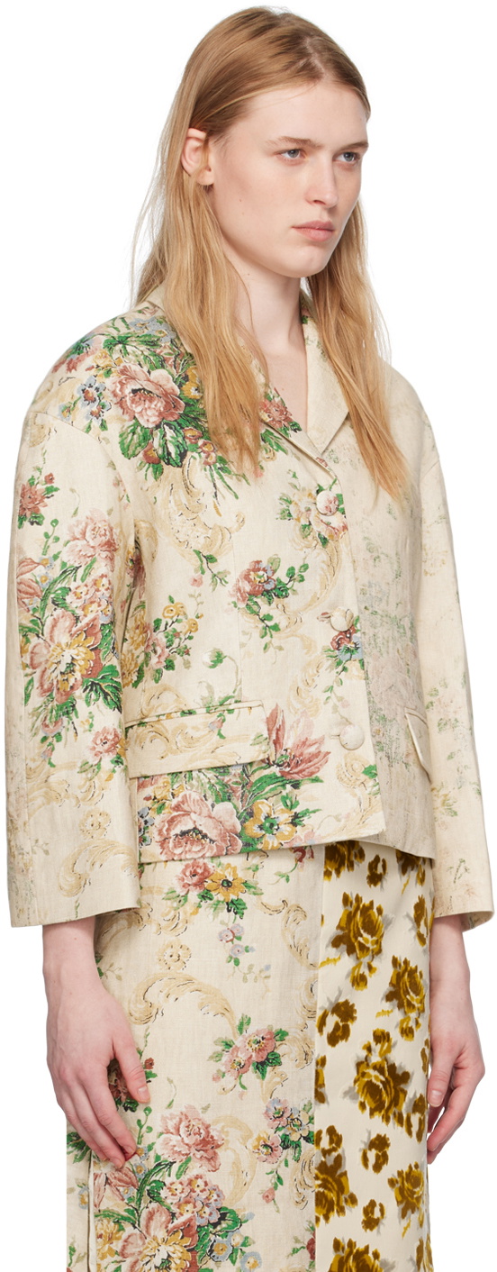 Erdem Beige Cropped Jacket