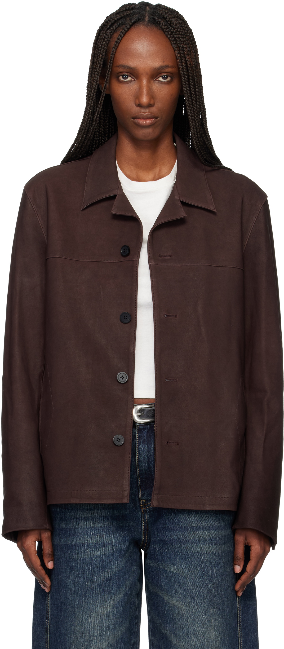 TONYWACK Burgundy Lamb Leather Nubuck Jacket